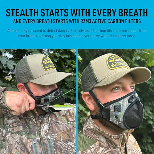 Image of RZ Mask RZM3 - Patented Dust Mask w / 99.9% Carbon Filtration, Anti Fogging, 360 Seal with 3 Straps, 50% Better Breathability