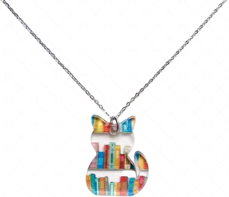 Cat Necklace with Books Book Themed Cat Necklace Gold Cat Book Earrings Cat and Book Necklace Cat and Book Lover Gifts Teacher Librarian Necklace Gifts Cat Necklace with Books Book Themed Cat Necklace Gold Cat Book Earrings Cat and Book Necklace Cat and Book Lover Gifts Teacher Librarian Necklace Gifts