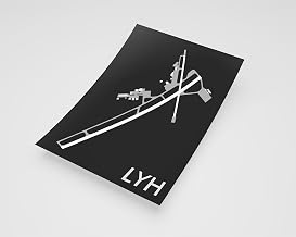 MG Global Modern Poster of Lynchburg Regional Airport Lyh 2 | 11x17 12x18 16x24 24x36 Minimal Unframed Print | Minimalism Wall Art Gift | Minimalist Home Office Decor