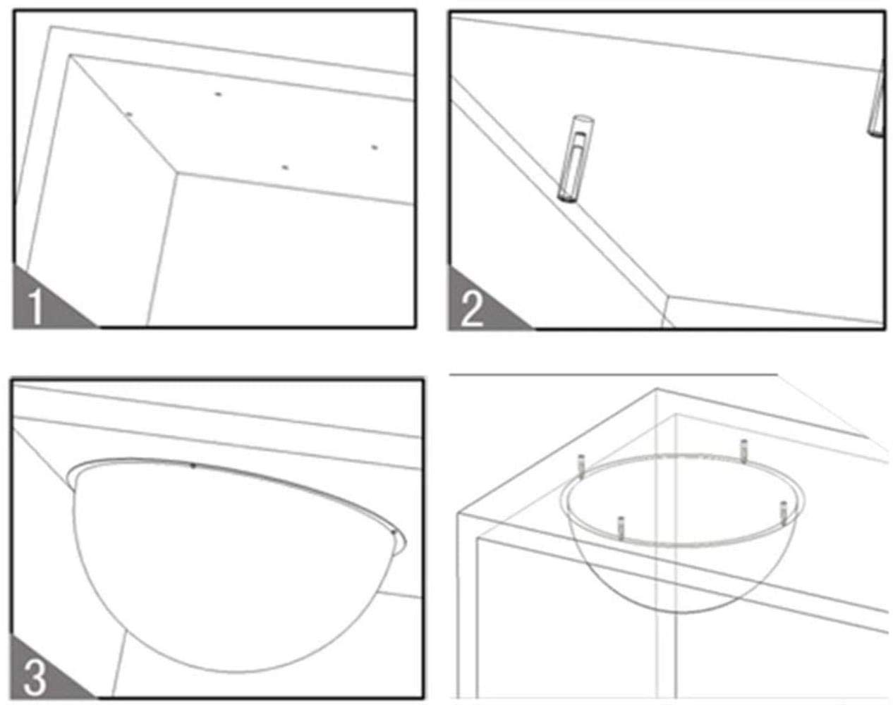 Miroir panoramique hémisphérique Convexe, Angle de Vision à 360 degrés, Miroir de sécurité en Acrylique, Verre PC résistant aux Chocs, pour Les Bureaux de Magasin, 30 cm (12 Pouces