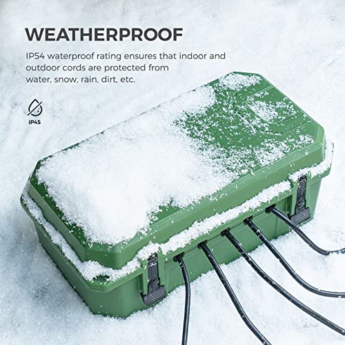 Welkin Outdoor Weatherproof Connection Box, Ip54 Water-Resistant Extension Cord Connection Box, Electrical Box To Protect Outlets, Plugs, Sockets, Timers, Power Strips, Holiday Lights And More #TOP3
