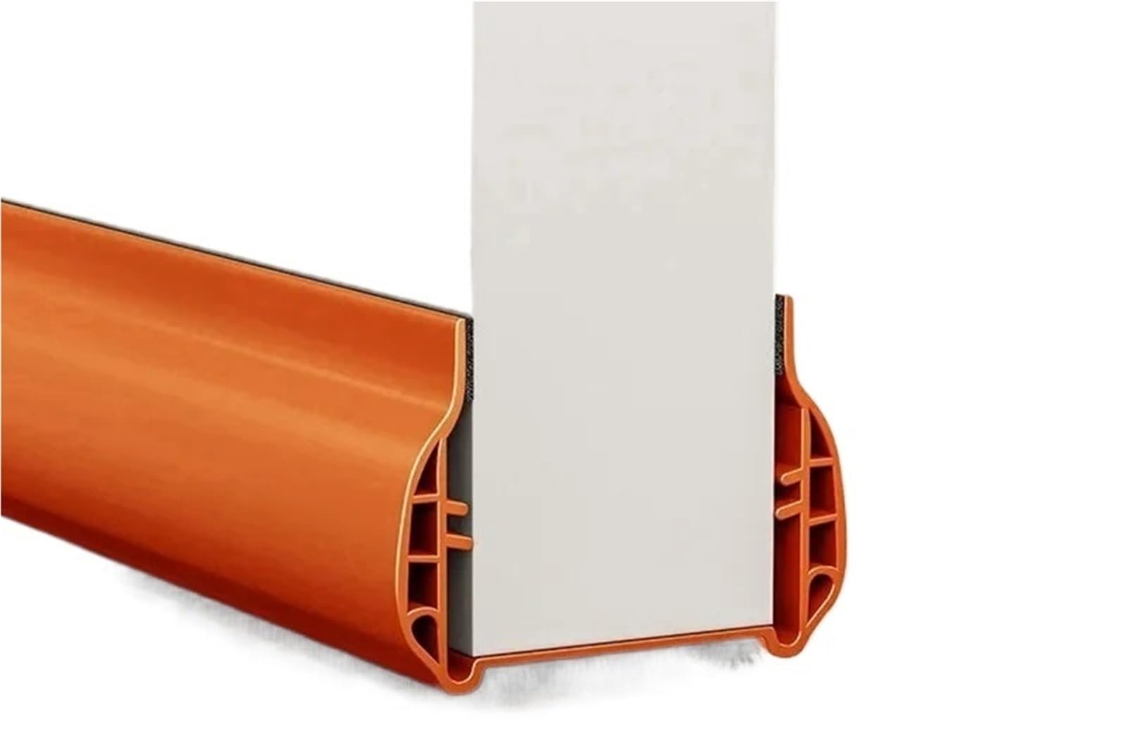 Draft Excluder For Doors Door Bottom Sealing Strip With Wool-belt Wind-proof Dustproof Under Door Draft Stopper Self Adhesive Soundproof Seam Stripping(Orange)