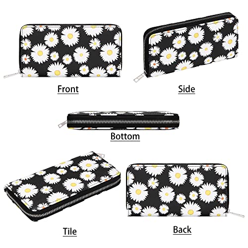Kukoo Women’s Printed Zip Around Wallet Phone Clutch Purse Card Holder Organizer (Yellow -Daisy-3) #TOP4