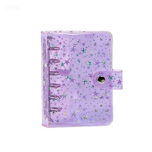 6-Holes PVC Cover Personal Organizer with Snap Button Closure File Folder for Loose Leaf Sheet Notebook
