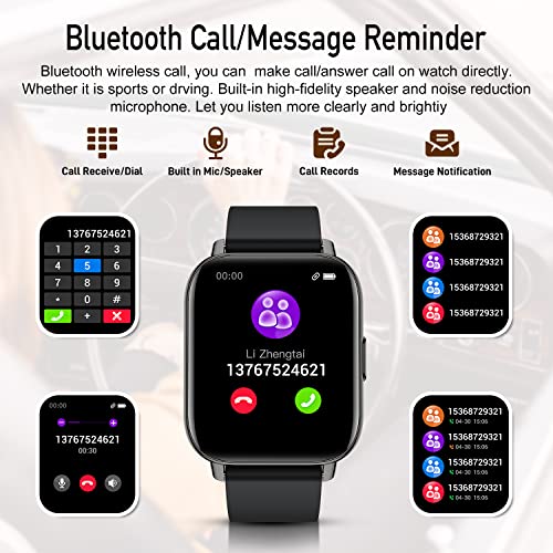 Smart Watch For Men Women Fitness: (Make/Answer Call) Bluetooth Smartwatch For Android Phone Iphone Waterproof Run Sport Digital Watches Blood Pressure Heart Rate Monitor Step Counter Sleep Tracker #TOP1