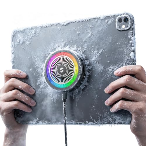 Black Shark iPad Cooler Magnetic Tablet Cooler for ipad/Surface pro/Samsung Tab 40W Tablet Cooling Fan for Gaming Tiktok Live Streaming App-Controlled Tablet Radiator (Black)