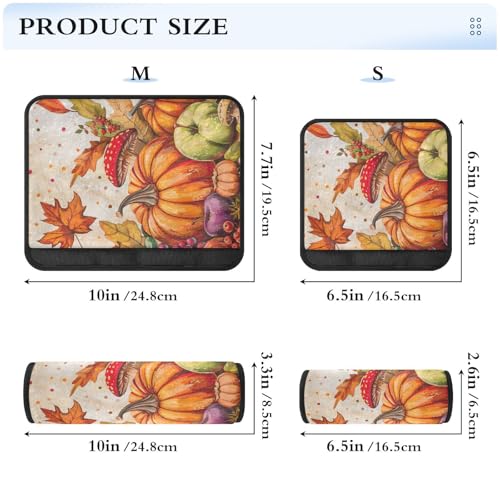 Image of Fall Harvest Pumpkins Mushroom Orange Seat Belt Cover Pad 2 Pcs Soft Cute Seatbelt Covers Protector Support Head Neck Shoulder Strap for Car Seats High Chair Backpack for Adults Kids Women Men