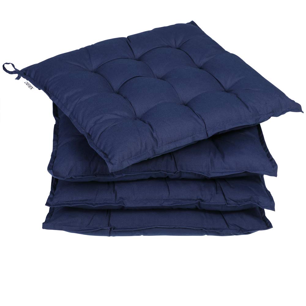 Detex 4X Cojines para Sillas Cozy Azul 41x37x5 Almohadones Asiento Viscoelásticas Cojín Exterior Lavable
