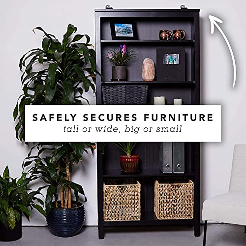 Bebe Earth - Furniture And Tv Anti-Tip Straps (8-Pack) For Baby Proofing And Child Protection - Adjustable Wall Anchor Safety Kit - Secure Cabinets And Bookshelf From Falling (White) #TOP3