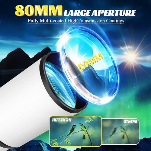 تلسكوب بفتحة 80 ملم وبعد بؤري 600 ملم بتكبير من 24 إلى 180 مرة محمول للسفر مع محول جوال وشنطة حمل من للبالغين والمبتدئين