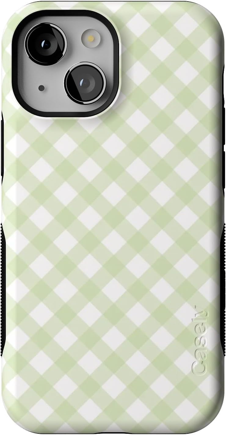 Casely iPhone 13 Case | Mint Lattice | Sunday Best | Bold Protective Design | Compatible with MagSafe