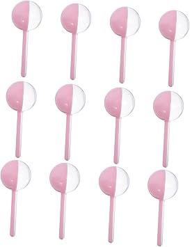 MALUGOGO 12pcs Lollipop Candy Packaging Box Plastic round Sweet Treat Holder Case Candy Storage Box for DIY Party Favor