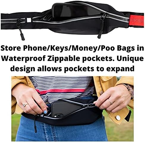 Pawzitive Petz Dog Walking Belt with Hands Free Dog Lead, Dog Running Belt with Bungee Dog Lead, Dog Running Lead Hands Free, Running Dog Lead, Dog Walking Bag with Bungee Lead for Dogs