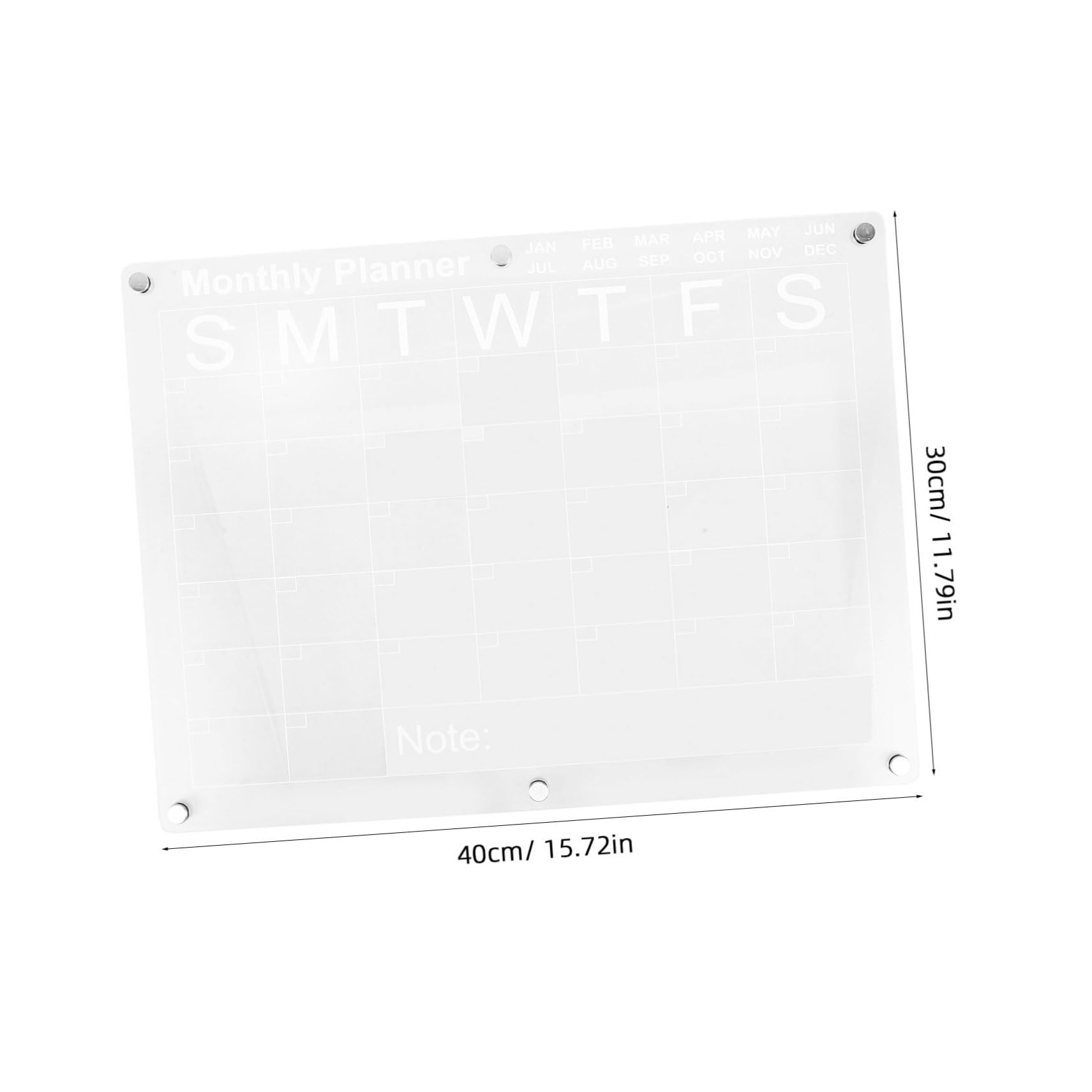 COLLBATH 1ensemble Calendrier Magnétique Transparent Acrylique Pour Réfrigérateur Tableau Mensuel Et Hebdomadaire Effaçable Organisateur De Tâches Et Événements