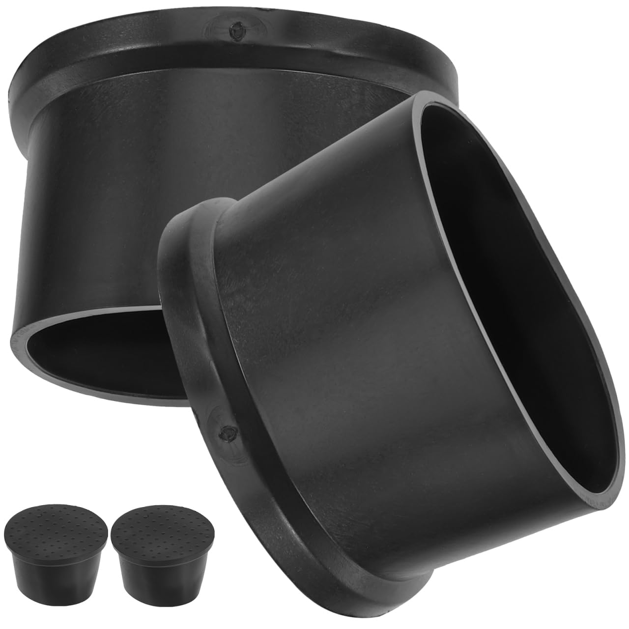 Angoily 4Pcs Rubber Caster Cups 50mm - Round Furniture Leg Floor Protectors - Anti Skid Wheel Stoppers - Deep Cup Chair Feet Coasters for Office Sofa Hardwood Laminate and Carpet