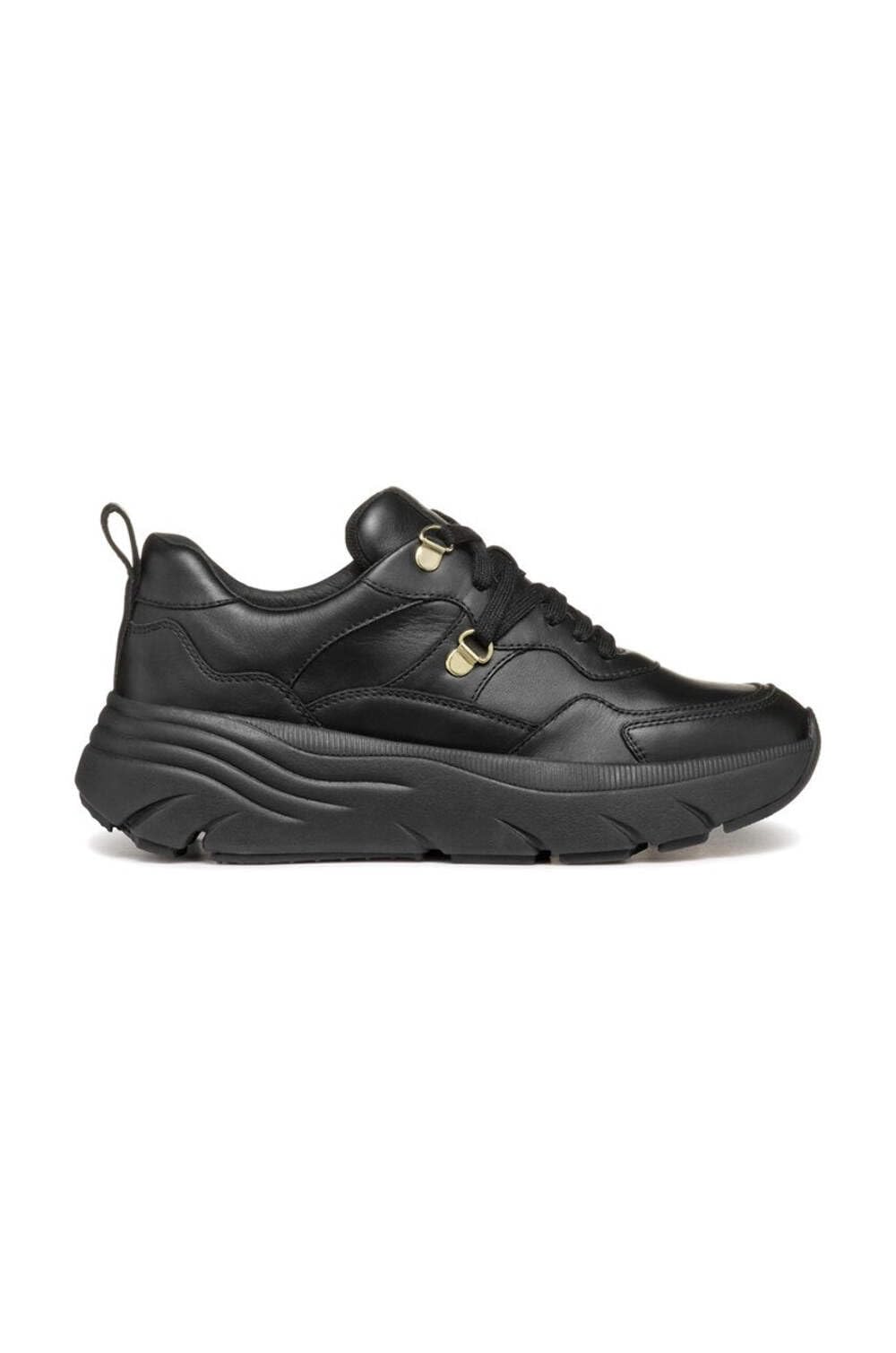 Geox Women's D Diamanta E Sneaker, Black, 7 UK