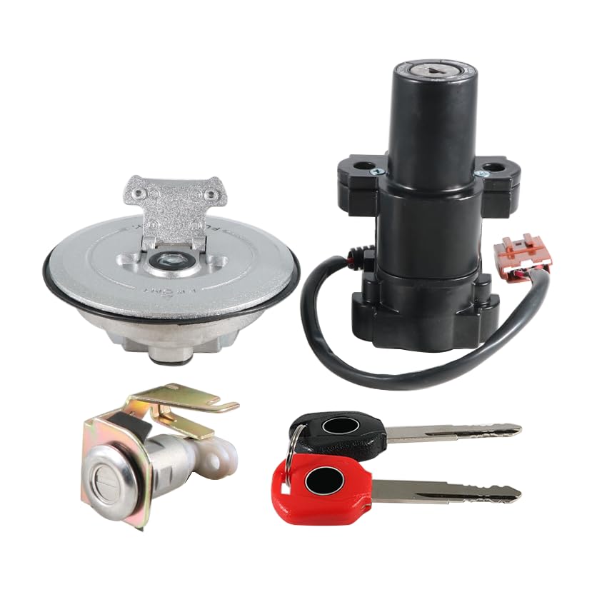 Ignition Switch Fuel Gas Cap Seat Lock Keys Replacement Kit 35010-MJW-A82 35010-MGZ-A00 35010-MGZ-A01, for Honda CB500 2013-2018 for Honda CB500F / FA 2013-2018, CB500X /XA