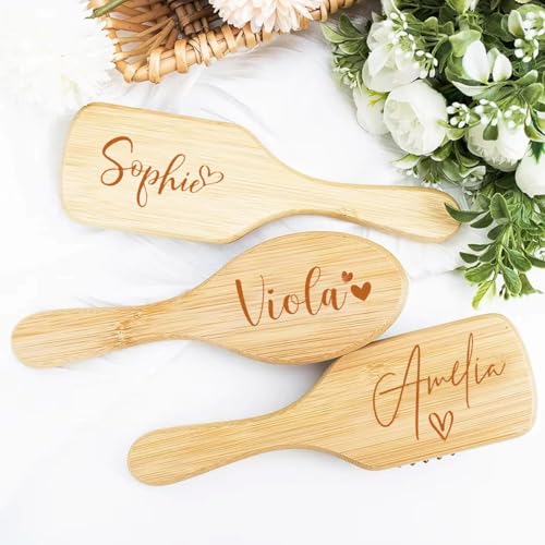 Spazzola per capelli personalizzata con nome inciso, spazzola artigianale per ragazze, matrimonio, vacanza, regalo per feste, pettinature per capelli, regali