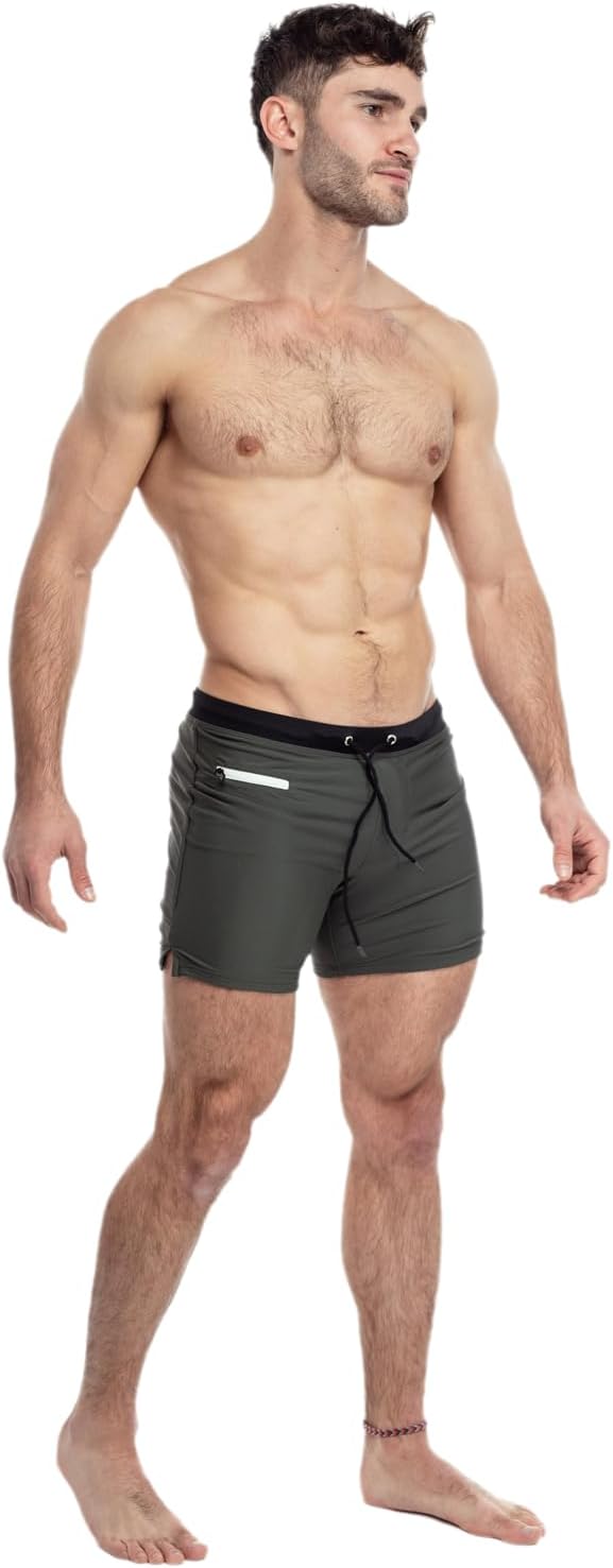 Taddlee Men's Swimwear Swim Shorts Trunks Square Cut Black Blue Swimsuits Boxers