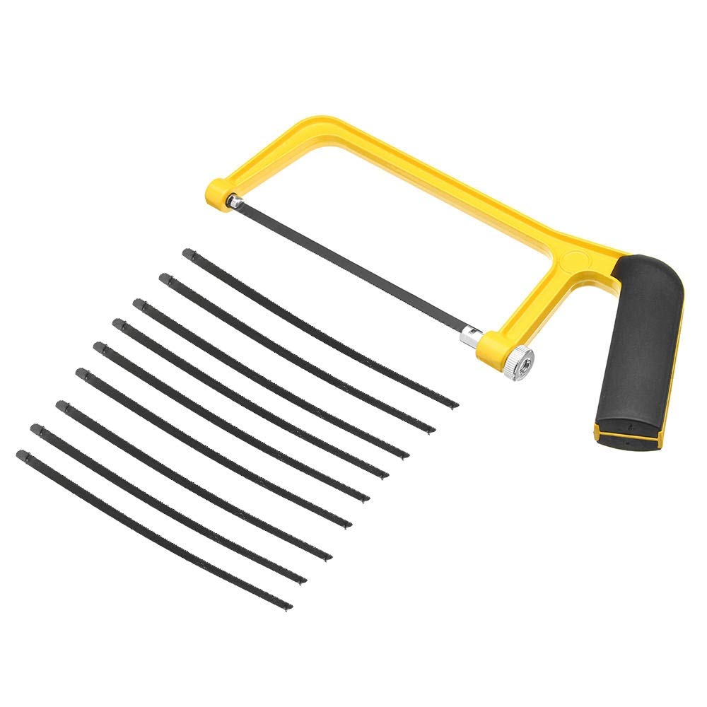 Mini scie à métaux 150mm et 10 lames de rechange pour bricolage