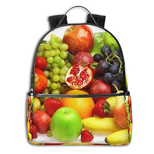 Preisvergleich Produktbild Lawenp Schwarzer Rucksack Gourmet Obst College-Studenten Büchertaschen Grundschultaschen Reise Computer Notebooks Daypack Bookbag for Kidshiking