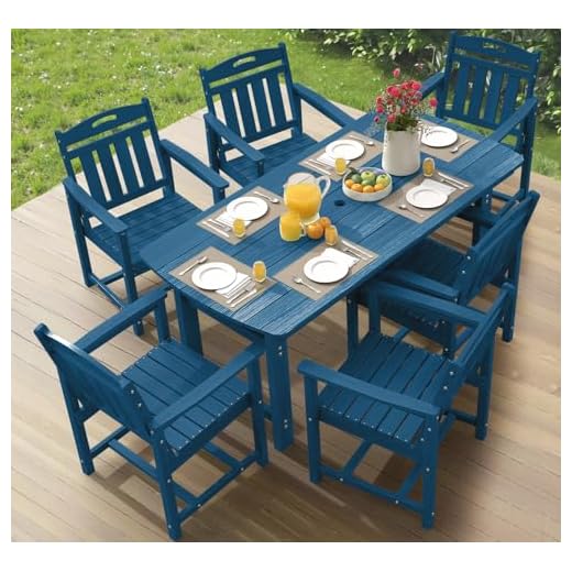 HDPE Dining Set with Umbrella Hole