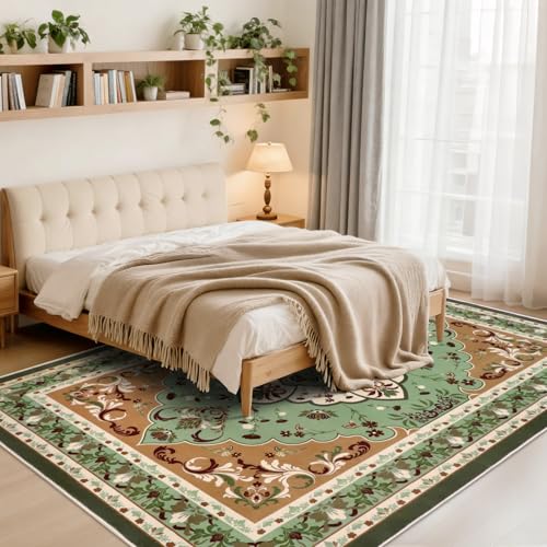 Tapete Vintage Boho 5x7 para Sala, Antideslizante y Lavable miniatura 3