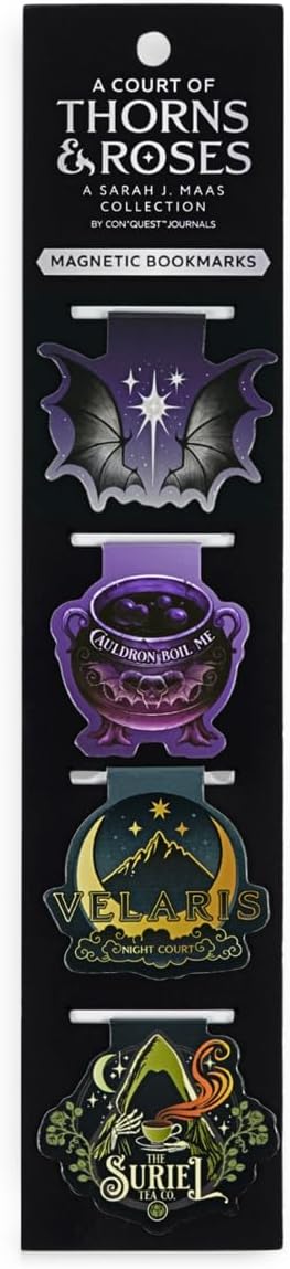 Conquest Journals A Court of Thorns and Roses Magnetic Bookmarks, 4-Pack Book Markers, Page Clips with Magnets, Bookish ACOTAR Designs, Gifts for Readers, Officially Licensed Sarah J. Maas Collection