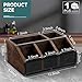 Yalikop Coffee Station Organizer for Countertop, All in One No Assembly Wood Coffee Creamer Bar Holder with Iron Mesh, Office Tea Bar Accessories Gift for New Home Birthday(Dark Brown,Classical)