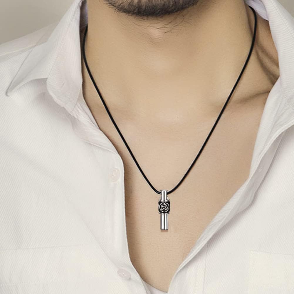 Men Cremation Necklace for Ashes - 925 Sterling Silver Cross Celtic Knot Wing Skull Keepsake Urn Pendant Ash Holder Jewelry Memorial Gift Unisex - Image 6