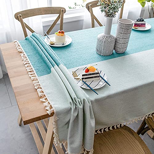 Nappe verte coton lin lavable : protégez votre table avec style - 7