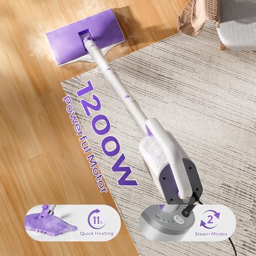 Steam Mops for Floor Cleaning,All-in-One Steam Cleaner for Home with 2 Levels Steam Mode,350ML Tank,23FT Cord, Detachable Handheld Steam Cleaner for Tile,Grout,Furniture,Carpet,Grill,Wall by Talooz - Image 8