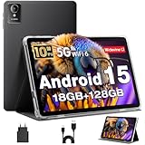 MENTUME Tablet 10 Zoll, Android 15 Tablet mit Hülle, Octa-Core, 18 GB RAM + 128 GB ROM + 1 TB TF, 1280 x 800 HD IPS Display, 5MP + 8MP Dual-Kamera, 6000 mAh, WiFi 6, BT 5.0, Widevine L1, GPS (K50)