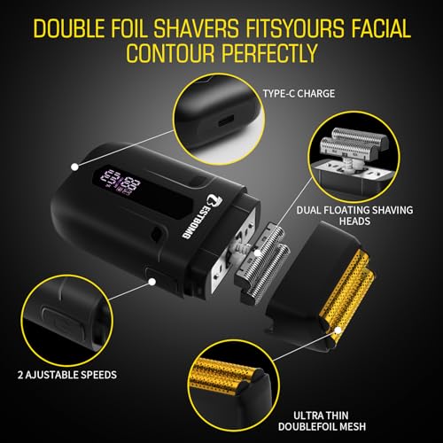 Image of BESTBOMG Hair Clippers for Men, Clipper, Trimmer & Shaver Set, BS-808A | Professional Hair Clippers for Men, Barber Grooming Kit, Zero-Gapped T-Blade & LED Display, Gifts for Men, Black