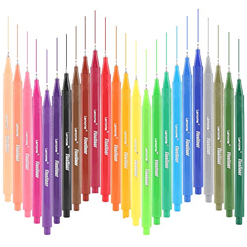 Lemome Fineliner Color Pen Set - 24 Colored Pens, 0.4 mm Fine Point Pens Drawing Pen, Perfect for Writing in Notebook/Dotted Journal/Planner