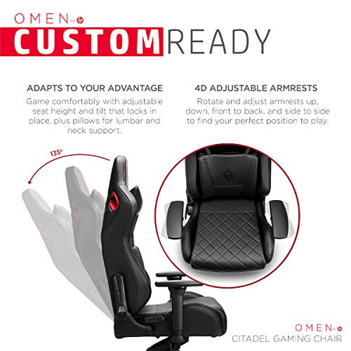 Image of HP OMEN Citadel Gaming Chair with 4D Adjustable Arm Rests and Extra Thick Cushions