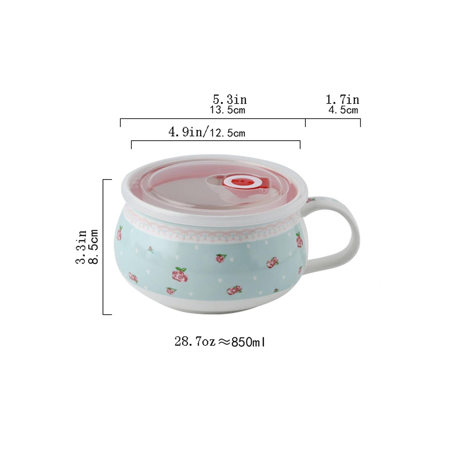 Suppenschalen Hohe Kapazitätssuppenschüsseln mit Griffen - Instant Nudelschale - für Tortilla-Suppe, Haferflocken, Getreide, Hühnerkuchen, Rindfleischeintopf, Chowder - Set von 4 Suppentassen