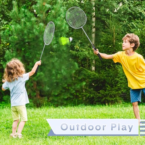 Image of 12 Pack Badminton Rackets Set Including Badminton Racquets, Nylon Shuttlecocks and Carry Bag for Outdoor Backyard Games Beginners