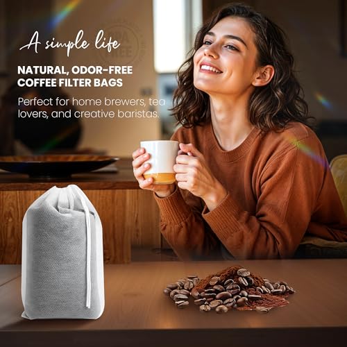 Image of Cold Brew Bags, 120 Count Brew Coffee Filter Bags, 4x6 Inch | Disposable Fine Mesh Drawstring Pouches, Fits Mason Jars & French Press, Ideal for Cold Brew, Coffee, Tea, Herbs & Spices