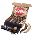 TIMBER TASTE® Pfeffer Geschenkset - 5 Erlesene Pfeffersorten aus aller Welt als Pfeffer Set & Gewürze Geschenkset für Genießer | Geschenke für Männer | Ostergeschenk Mann | Ostergeschenke Erwachsene