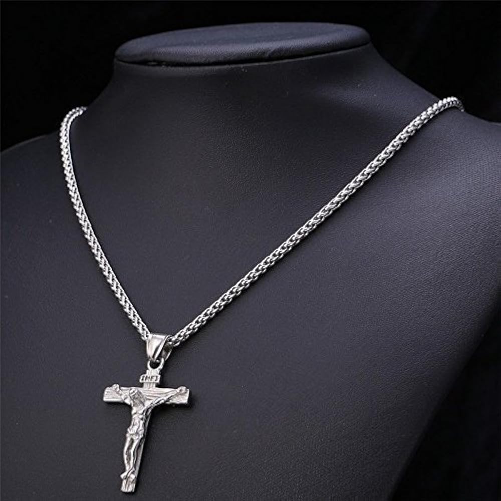Reizteko Stainless Steel Antique Cross Crucifix Pendant