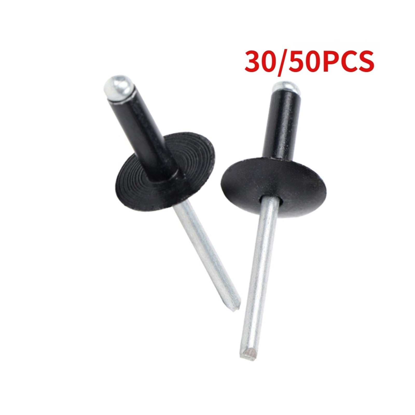 Amazon | 50 個アルミ鋼ラージフランジヘッド黒ブラインド