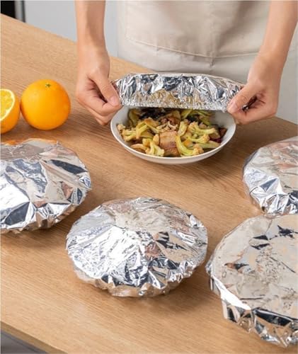 Funda Aislante De Aluminio Reutilizable, Fundas Elásticas For Platos, Fundas De Aluminio Ajustables Y Reutilizables For Cuencos De Cocina.(50pcs)
