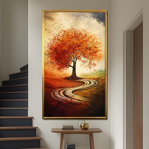 Affiches et impressions d'art mural arbre d'automne XINBAO pour décorer un salon chaleureux