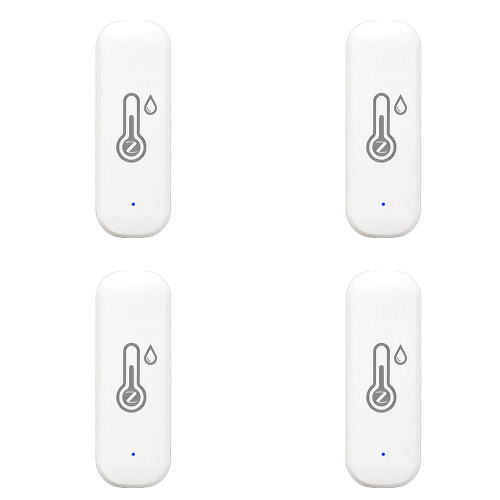 Jnchdghwa White 4X Tuya Zigbee Temperature Humidity Sensor Indoor Hygrometer App Remote Real-Time Monitoring Works With