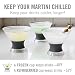 Host Freeze Insulated Martini Cooling Cups for Espresso Martinis, Gifts for Mom, Housewarming Gifts for Women, Plastic Freezer Gel Chiller Double Wall Stemless Cocktail Glasses, Set of 2, 9 oz, Gray