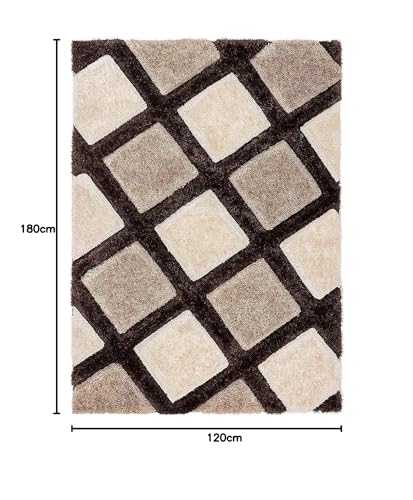 Image of Shaggy Rug for Bedroom Living Room 3X5 FEET Fluffy Plush Area Carpet with Non Slip Backing, Modern Cozy Floor Rug for Home Decor and Comfort (Multi, Beigebrown)
