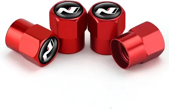 SenhE 4PCS Screw-On Tyre Valve Caps for Hyundai N LINE I20 I30 IX35 Tucson Elantra Kona Santafe Corrosion Resistant Dust Proof Leak-Proof Car Accessories,E