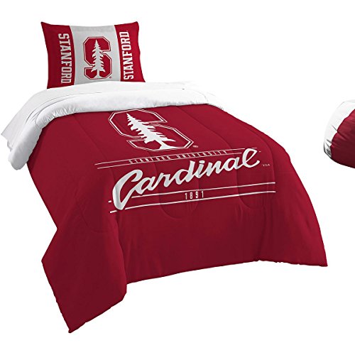 Northwest NCAA Stanford Cardinal Comforter and Sham Set, Twin, Modern Take