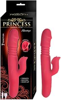 Amazon.com: Princess Passion Heat Rechargeable Silicone Warming Rabbit  Vibrator with Clitoral Licking Pinwheel